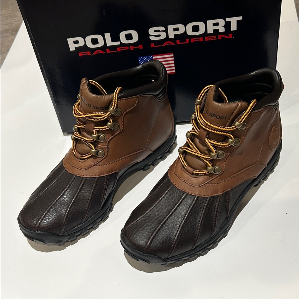 Ralph Lauren Women’s Polo Sport Brown and Black  boots.  Size 8  NWB